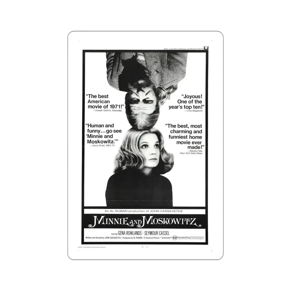 Minnie and Moskowitz 1971 Movie Poster STICKER Vinyl Die-Cut Decal 5 Inch - The Sticker Space