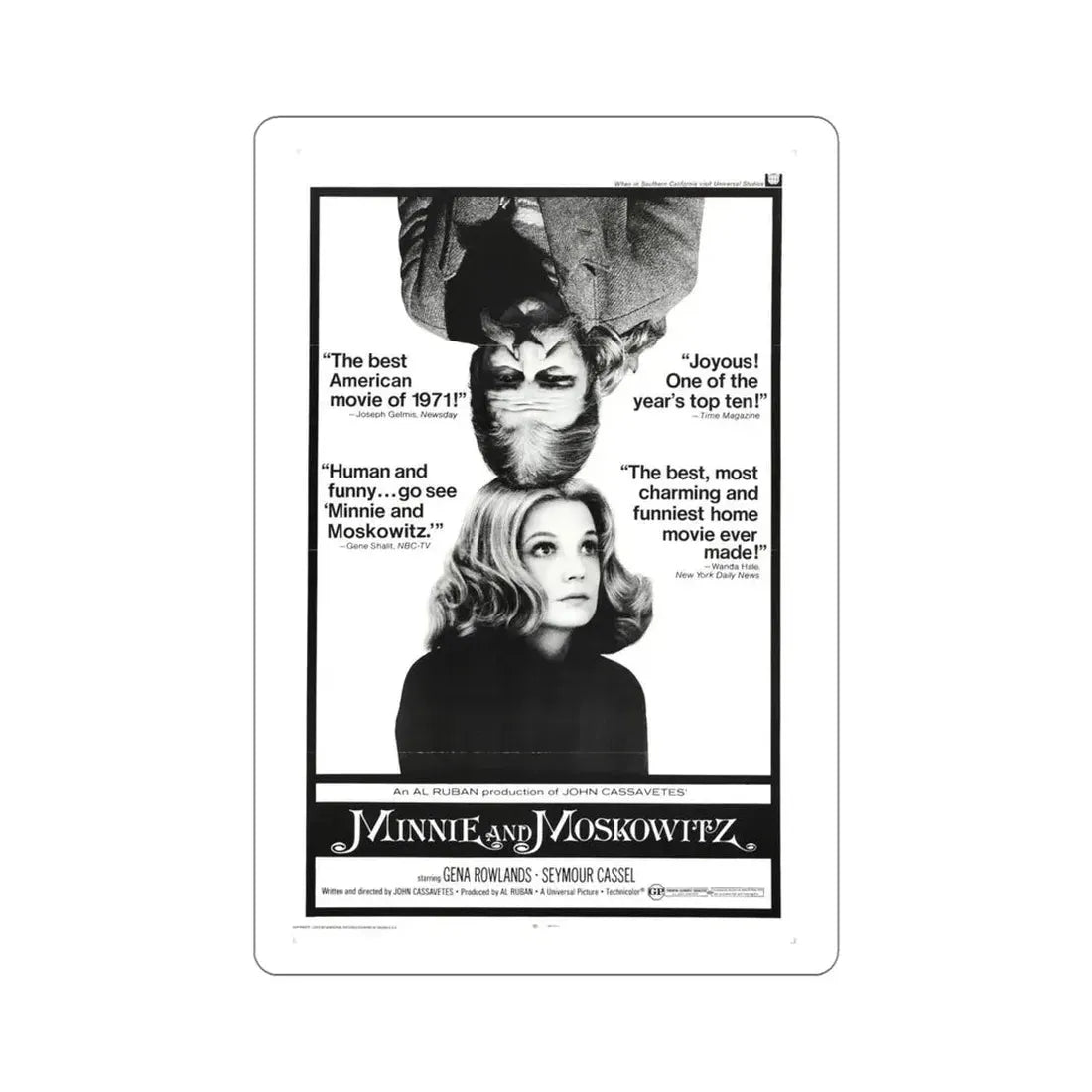 Minnie and Moskowitz 1971 Movie Poster STICKER Vinyl Die-Cut Decal - The Sticker Space