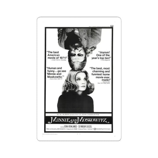 Minnie and Moskowitz 1971 Movie Poster - STICKER Vinyl Kiss-Cut Decal 2 Inch White - The Sticker Space