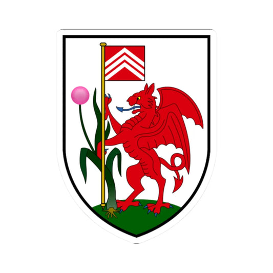 Minor Coat of Arms of Cardiff (United Kingdom) (Coat of Arms) STICKER Vinyl Kiss-Cut Decal 2 Inch White - The Sticker Space