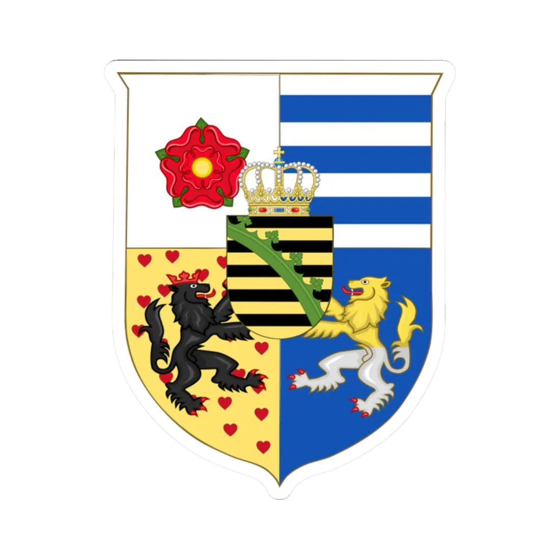 Minor Shield of Saxe-Altenburg (Germany) (Coat of Arms) STICKER Vinyl Kiss-Cut Decal 2 Inch White - The Sticker Space