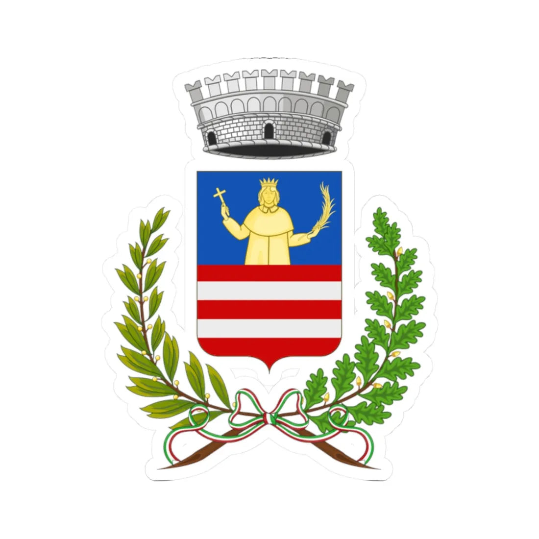 Minori-Stemma (Italy) (Coat of Arms) STICKER Vinyl Kiss-Cut Decal 2 Inch White - The Sticker Space