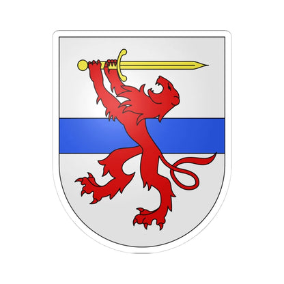 Minusio-coat of arms (Switzerland) (Coat of Arms) STICKER Vinyl Kiss-Cut Decal 4 Inch White - The Sticker Space