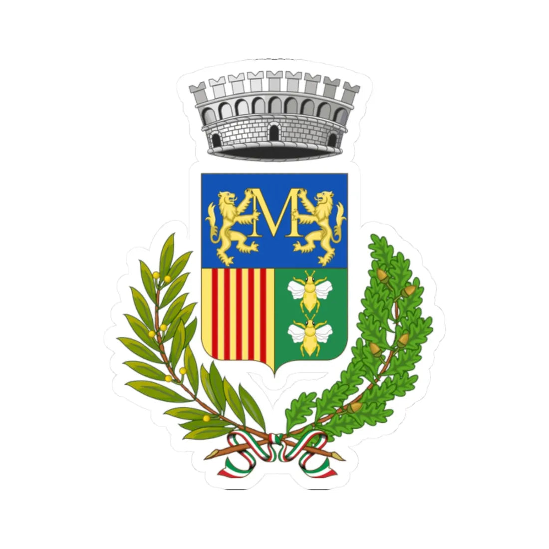 Mioglia-Stemma (Italy) (Coat of Arms) STICKER Vinyl Kiss-Cut Decal 2 Inch White - The Sticker Space