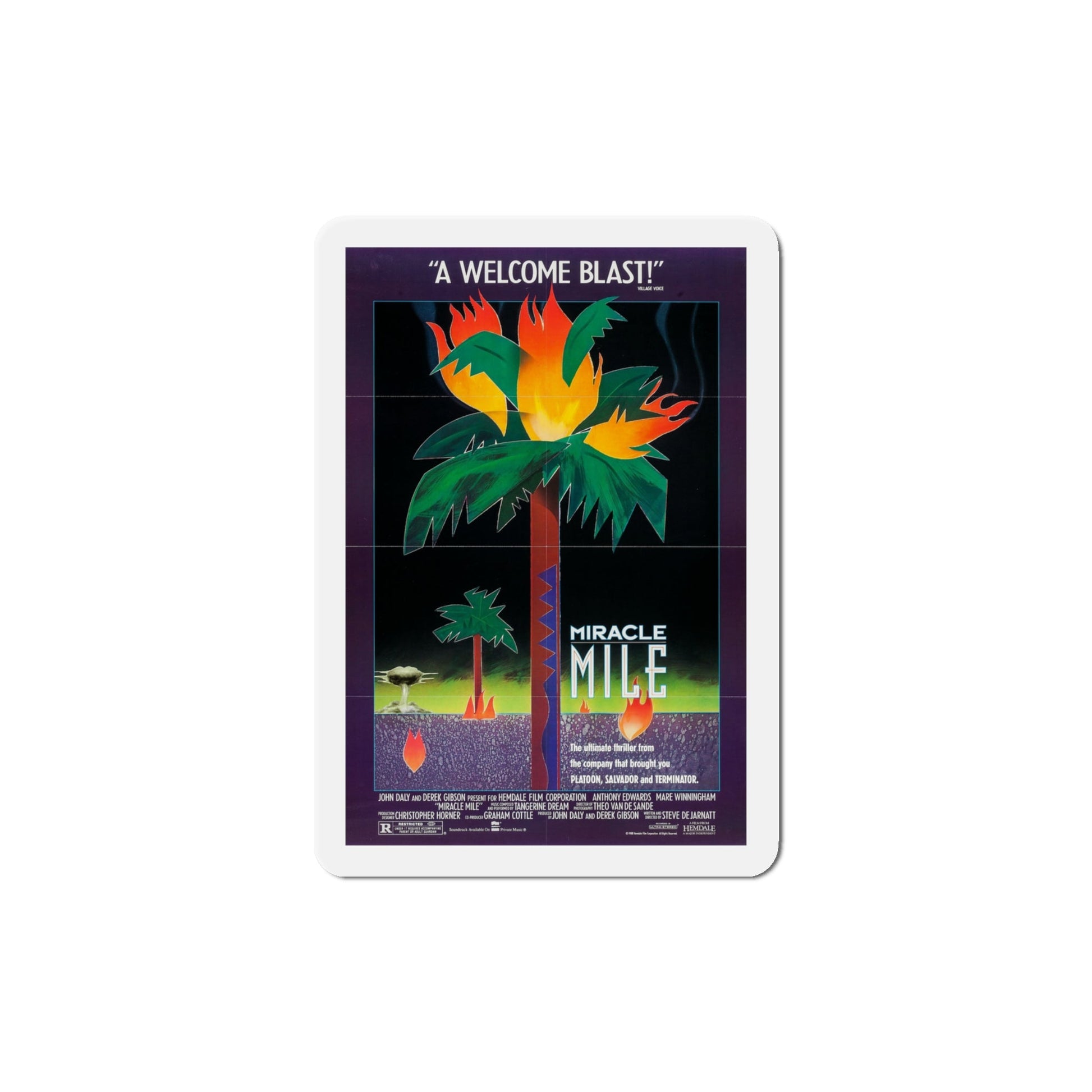 Miracle Mile 1989 Movie Poster Die-Cut Magnet-The Sticker Space