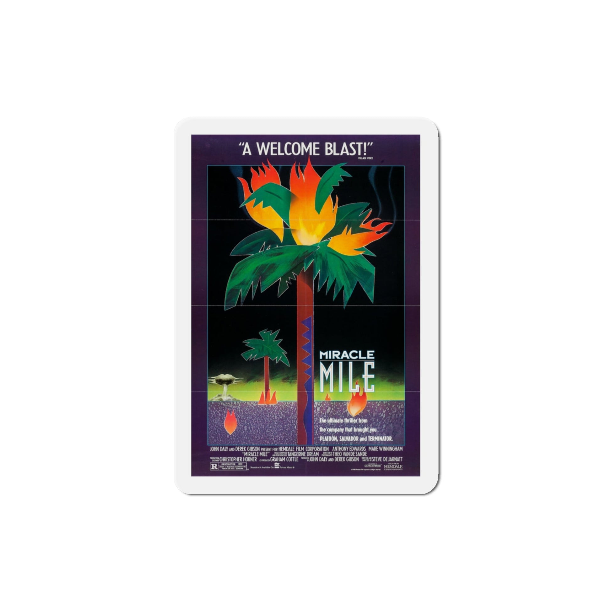 Miracle Mile 1989 Movie Poster Die-Cut Magnet-The Sticker Space