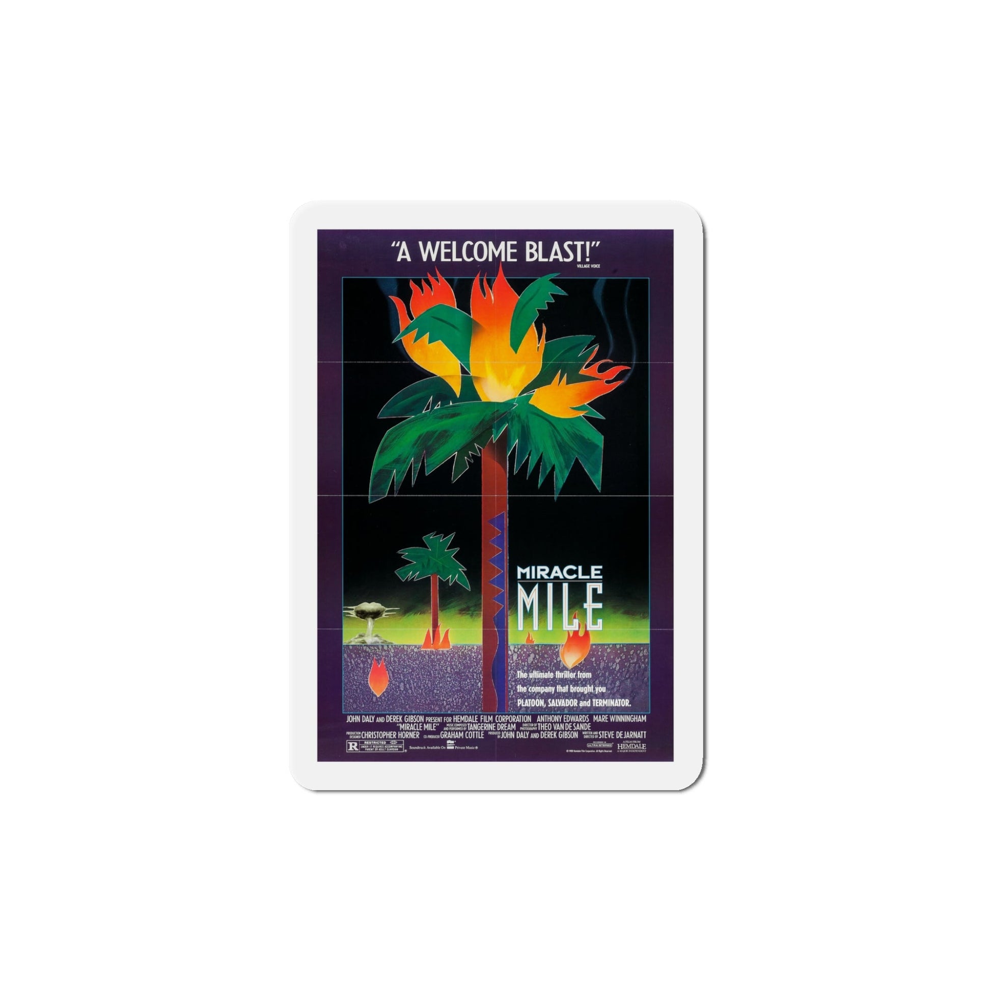 Miracle Mile 1989 Movie Poster Die-Cut Magnet-The Sticker Space