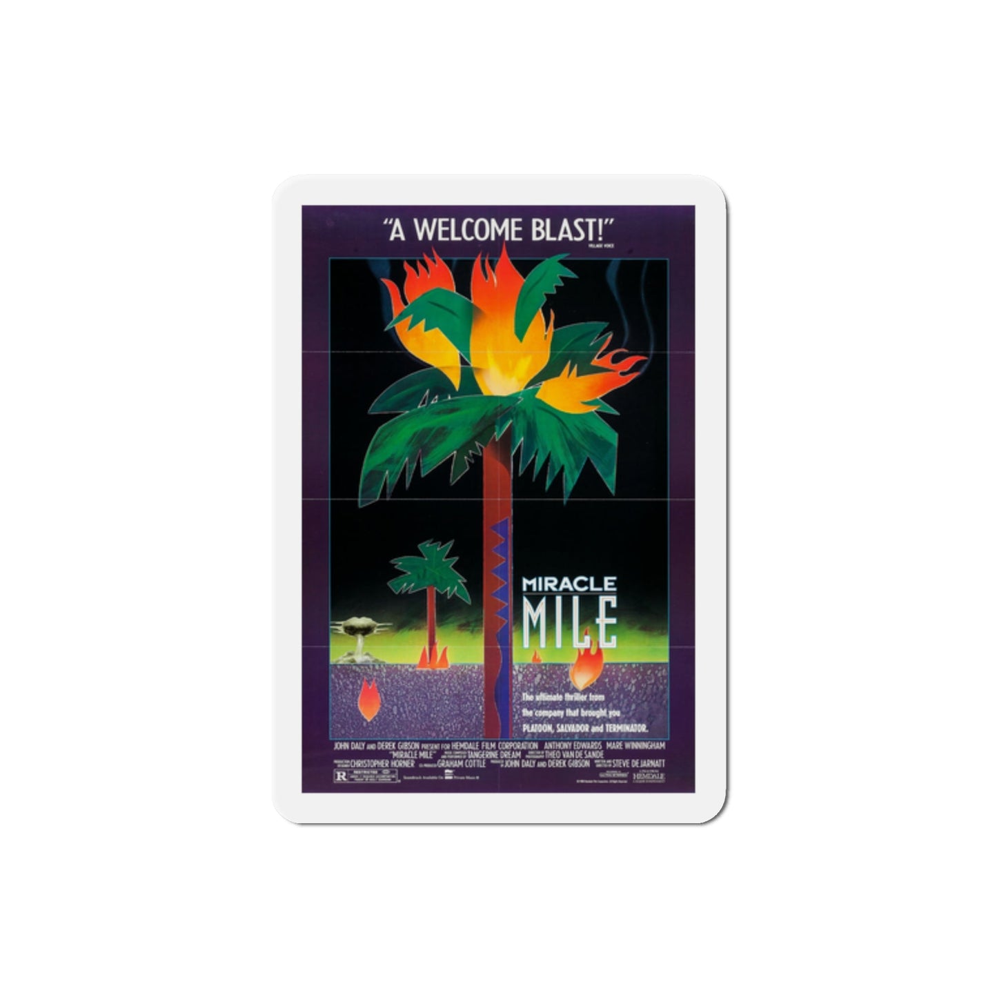 Miracle Mile 1989 Movie Poster Die-Cut Magnet-2" x 2"-The Sticker Space