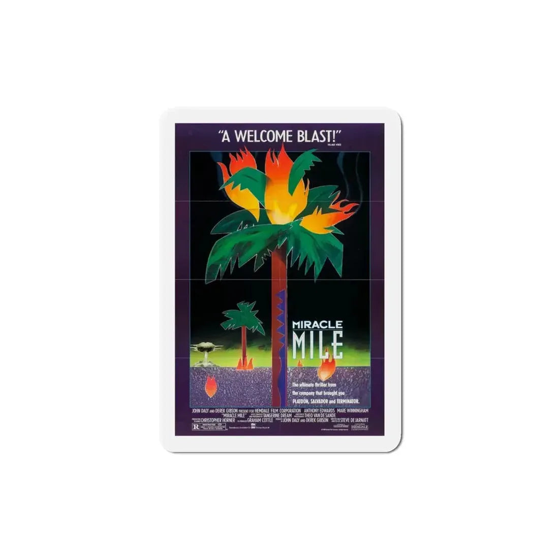Miracle Mile 1989 Movie Poster Refrigerator Magnet 3 Inch - The Sticker Space
