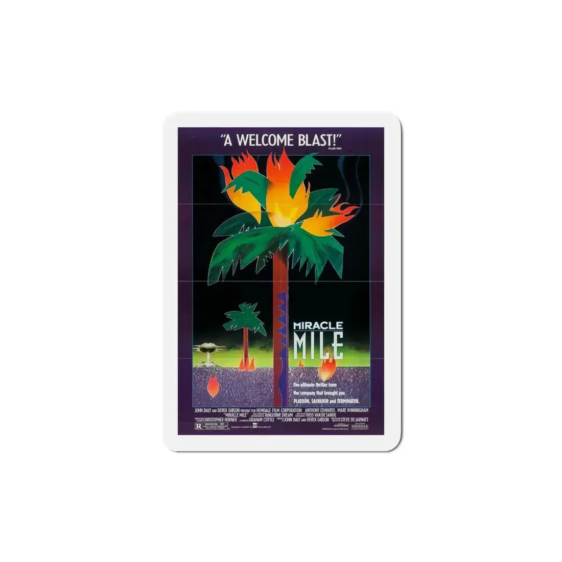 Miracle Mile 1989 Movie Poster Refrigerator Magnet 4 Inch - The Sticker Space