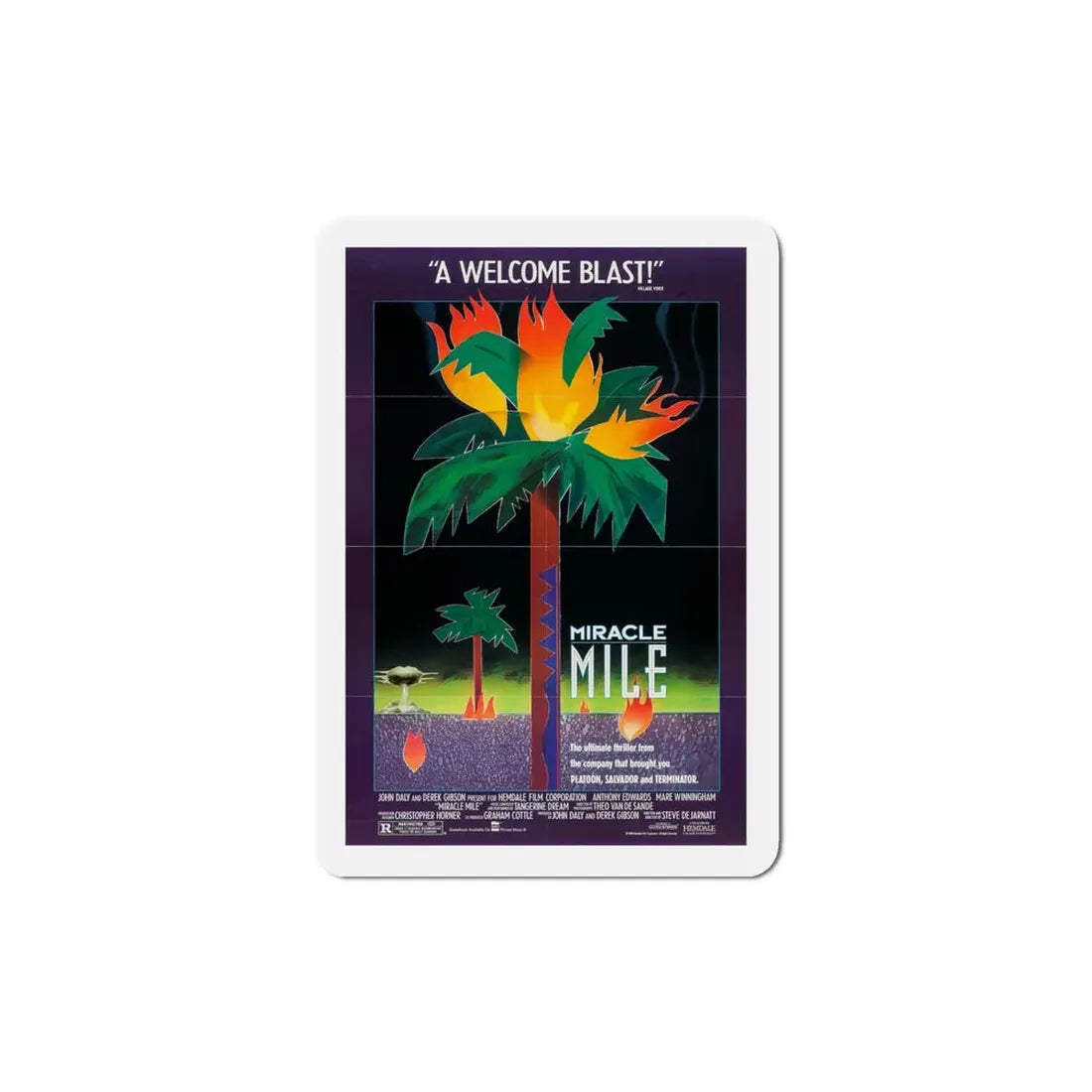 Miracle Mile 1989 Movie Poster Refrigerator Magnet - The Sticker Space