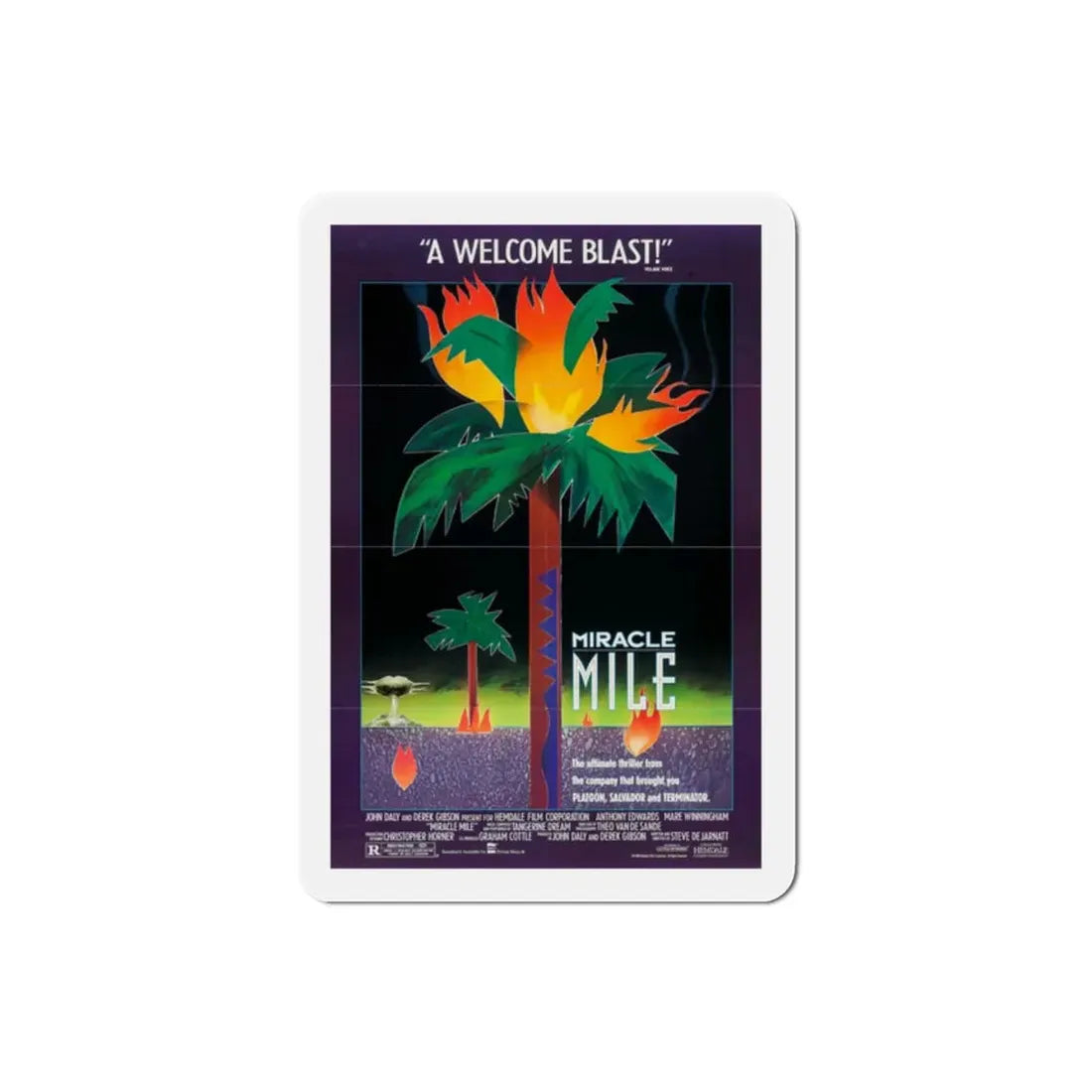 Miracle Mile 1989 Movie Poster Refrigerator Magnet - The Sticker Space