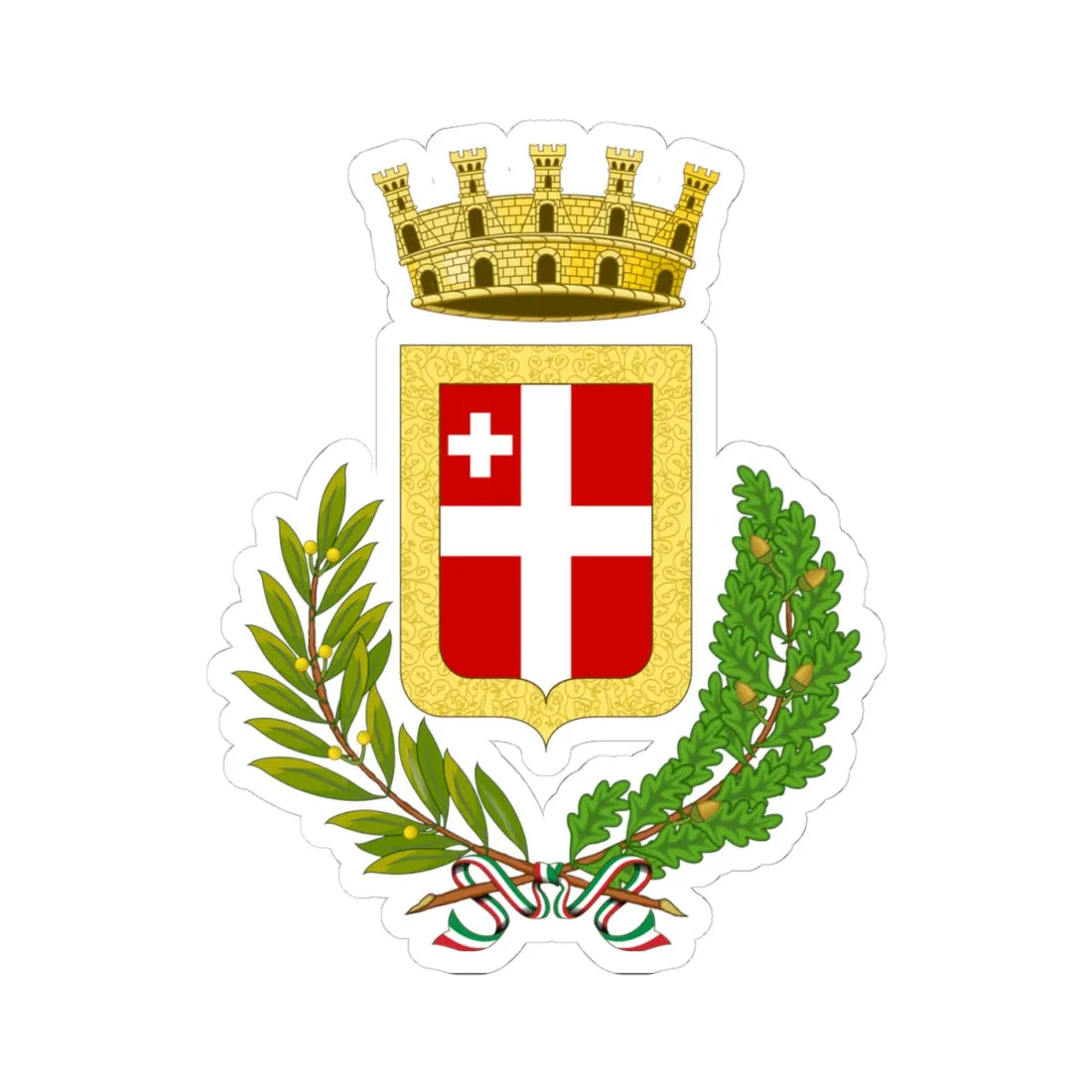 Mirano-Stemma (Italy) (Coat of Arms) STICKER Vinyl Kiss-Cut Decal 4 Inch White - The Sticker Space