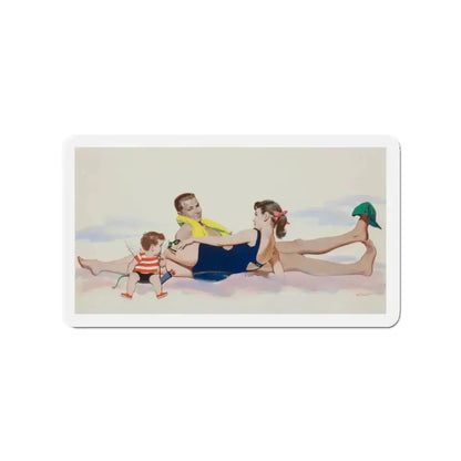 Mirror magazine story illustration, August 12, 1956 (Magazine Illustration) Refrigerator Magnet 3 Inch - The Sticker Space