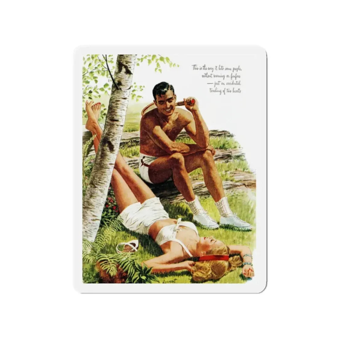 Mirror, Mirror on the Wall, Good Housekeeping, May 1945 (Magazine Illustration) Refrigerator Magnet 2 Inch - The Sticker Space