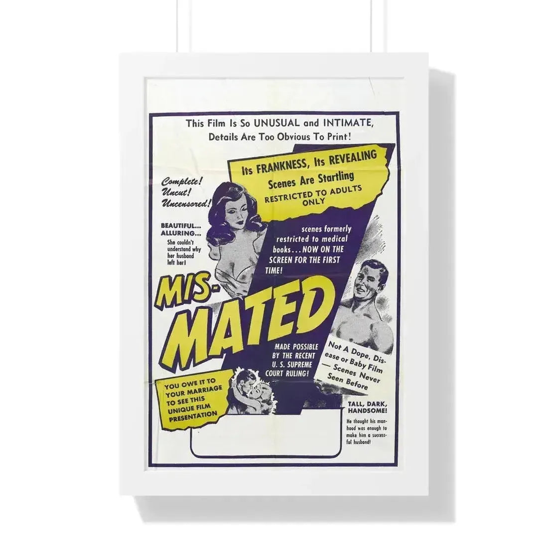 MIS-MATED 1952 - Framed Movie Poster 16″ x 24″ White - The Sticker Space
