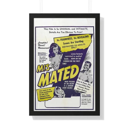 MIS-MATED 1952 - Framed Movie Poster 20" x 30" Black - The Sticker Space