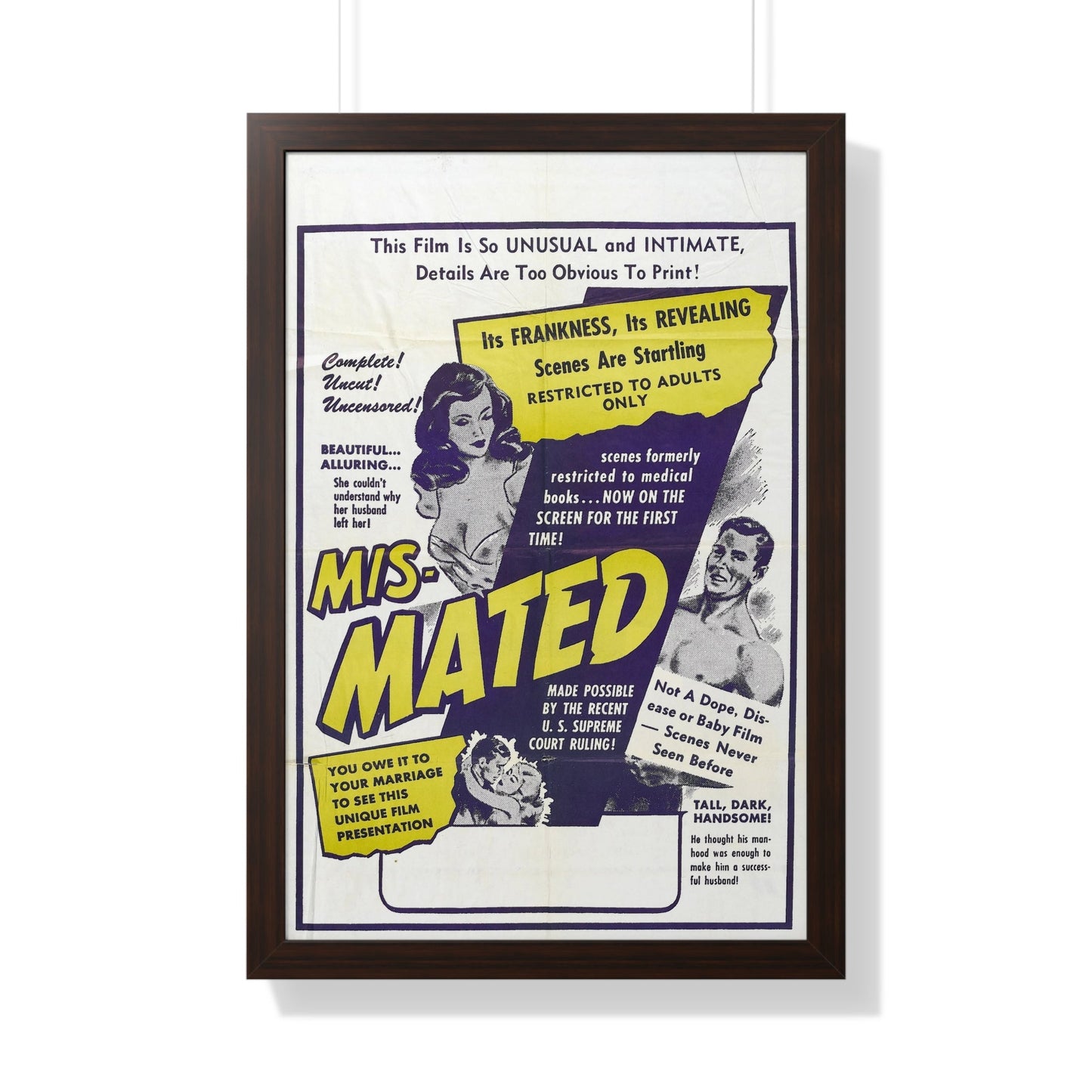 MIS-MATED 1952 - Framed Movie Poster-20" x 30"-The Sticker Space