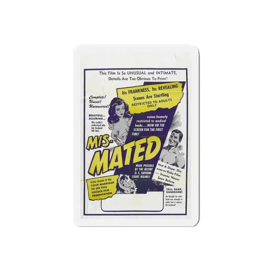 MIS-MATED 1952 Movie Poster - Refrigerator Magnet 6 Inch Die-Cut - The Sticker Space