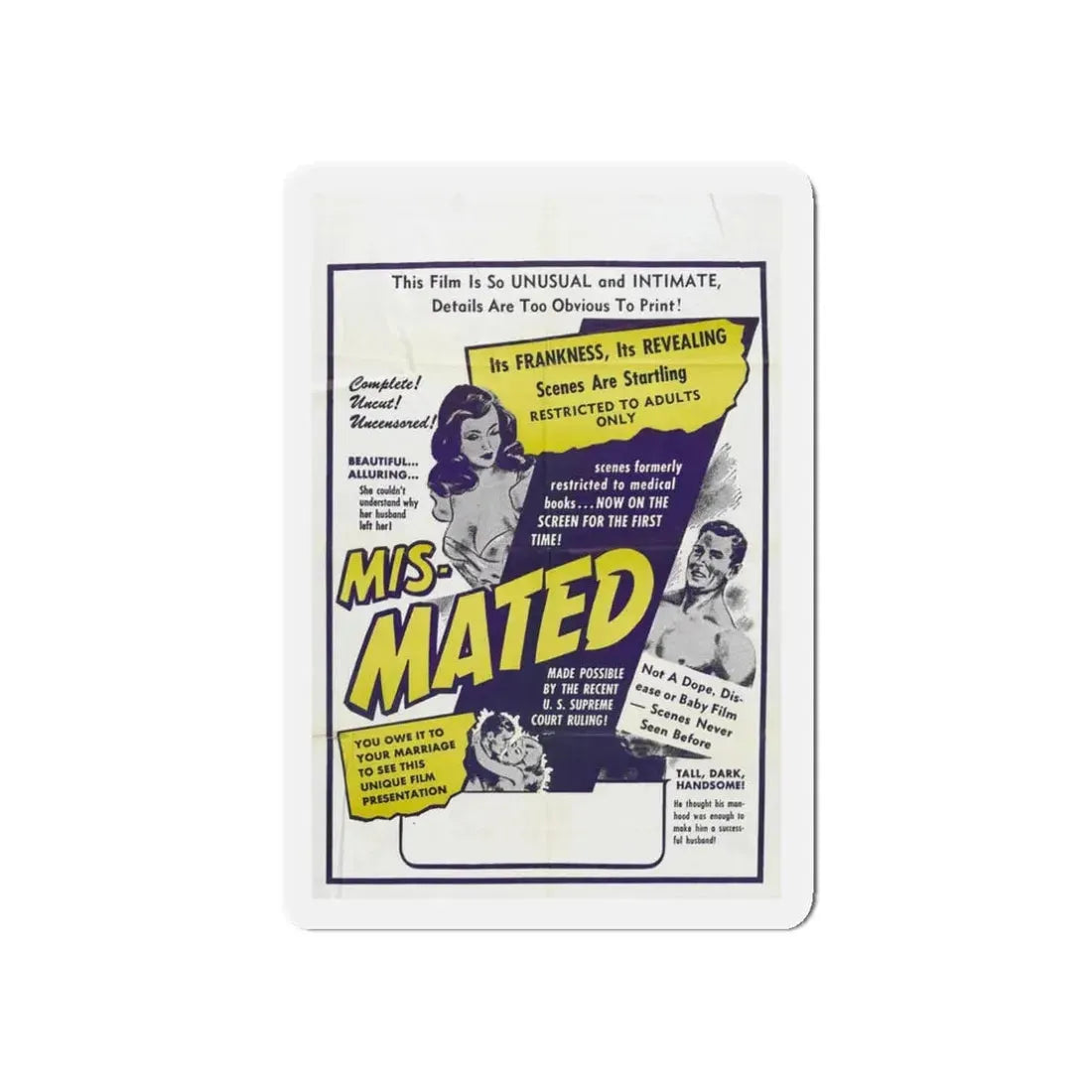 MIS-MATED 1952 Movie Poster - Refrigerator Magnet - The Sticker Space