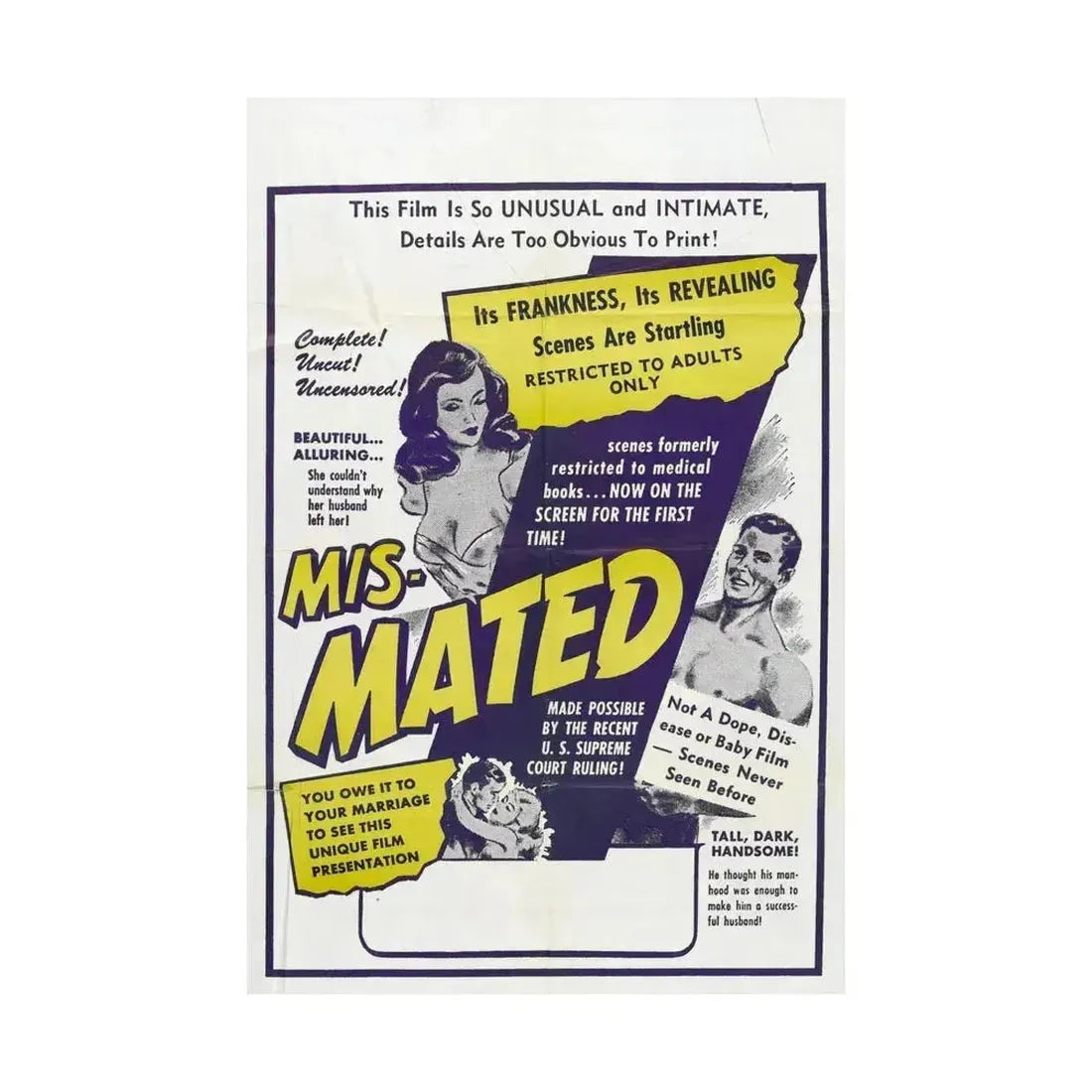 MIS-MATED 1952 - Paper Movie Poster - The Sticker Space