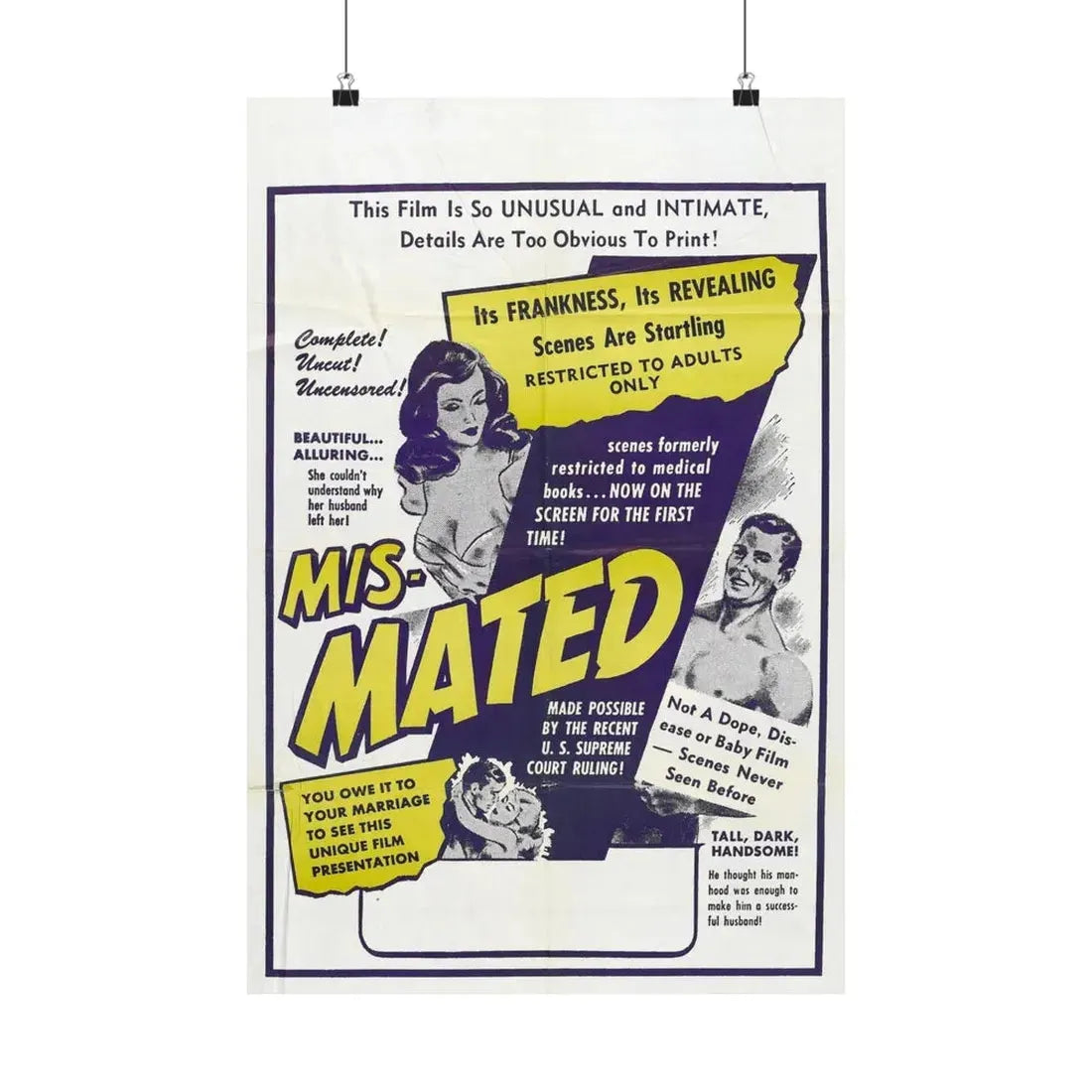 MIS-MATED 1952 - Paper Movie Poster - The Sticker Space