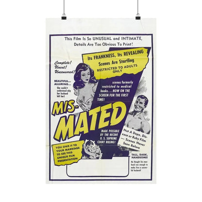 MIS-MATED 1952 - Paper Movie Poster - The Sticker Space