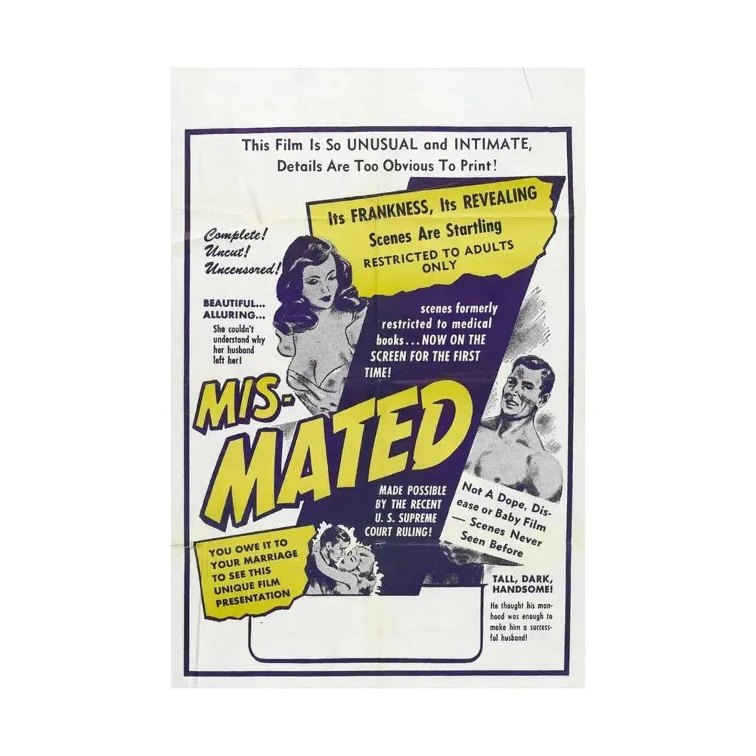 MIS-MATED 1952 - Paper Movie Poster - The Sticker Space