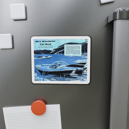 MI's Wonderful Car-Boat (Magazine Illustration) Refrigerator Magnet-The Sticker Space