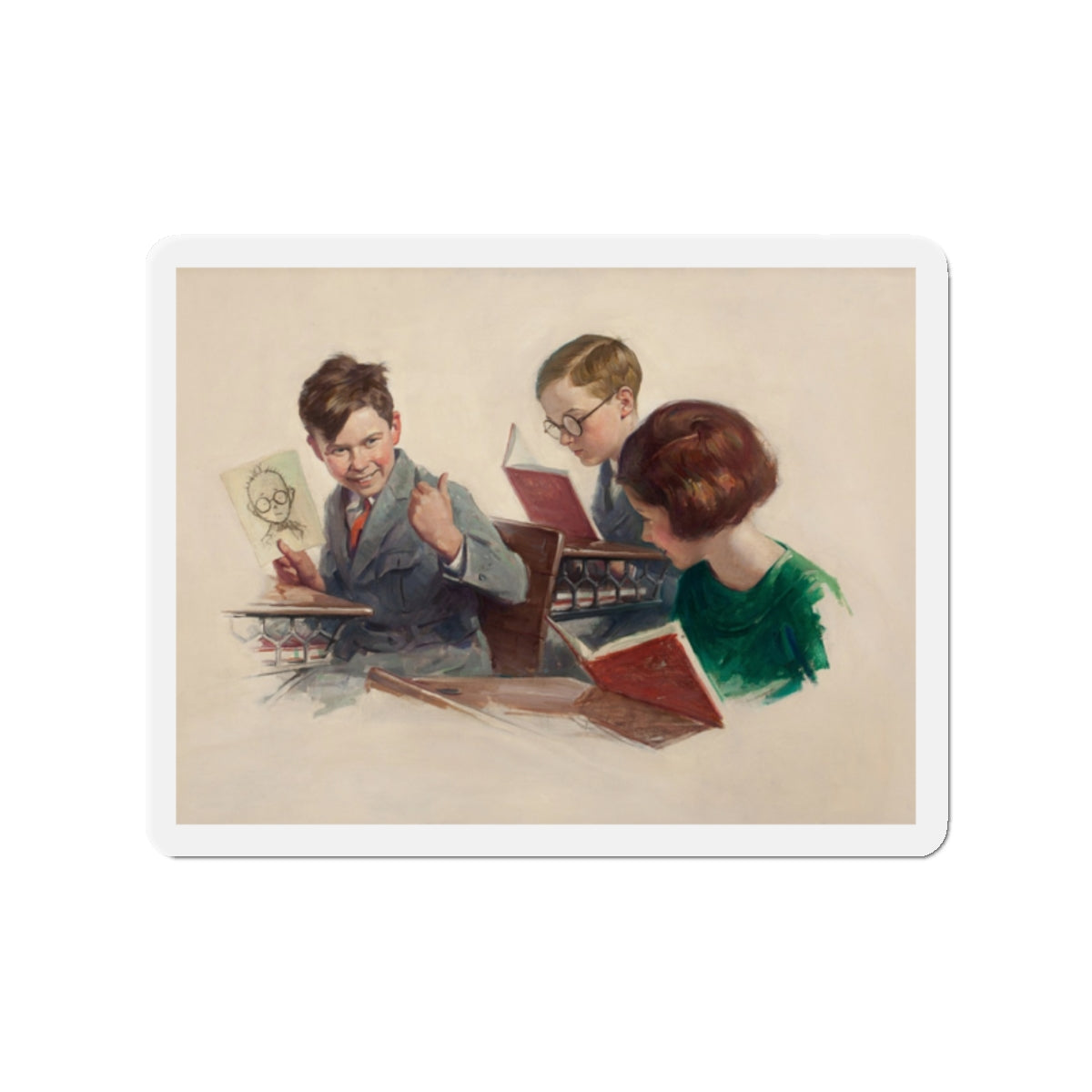 Misbehaving, Cream of Wheat Advertisement, 1925 (Magazine Illustration) Refrigerator Magnet-2" x 2"-The Sticker Space