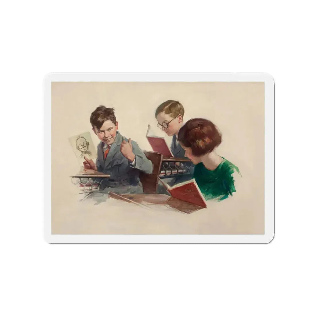 Misbehaving, Cream of Wheat Advertisement, 1925 (Magazine Illustration) Refrigerator Magnet 3 Inch - The Sticker Space