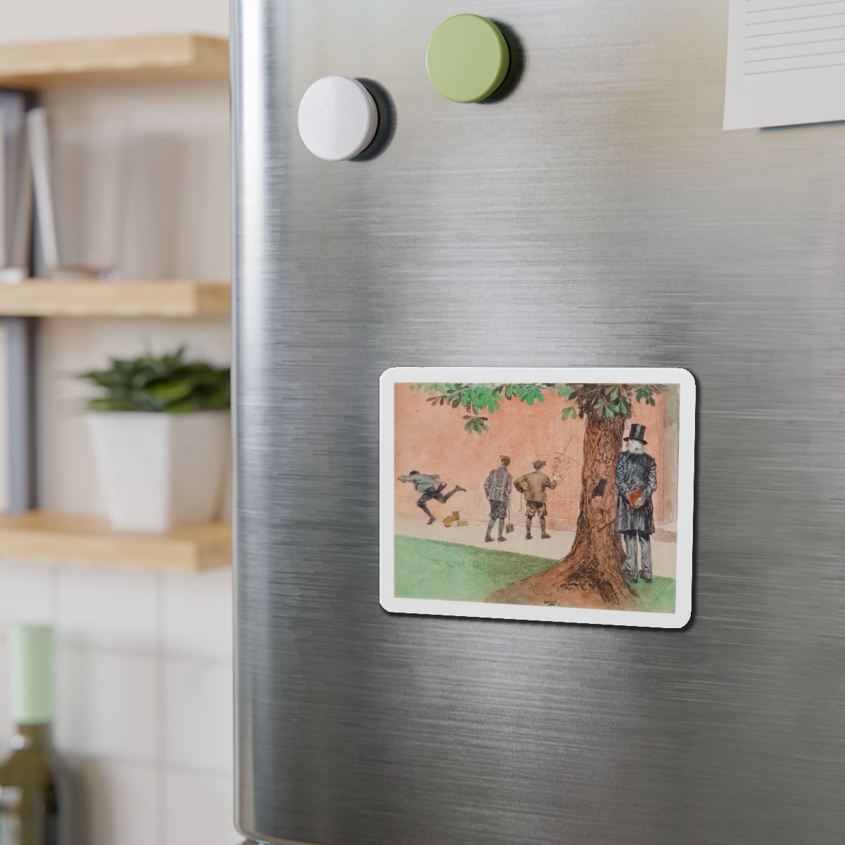 Misbehaving (Magazine Illustration) Refrigerator Magnet-The Sticker Space