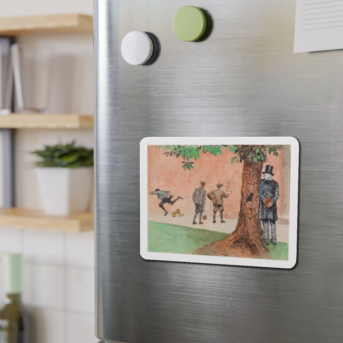 Misbehaving (Magazine Illustration) Refrigerator Magnet-The Sticker Space