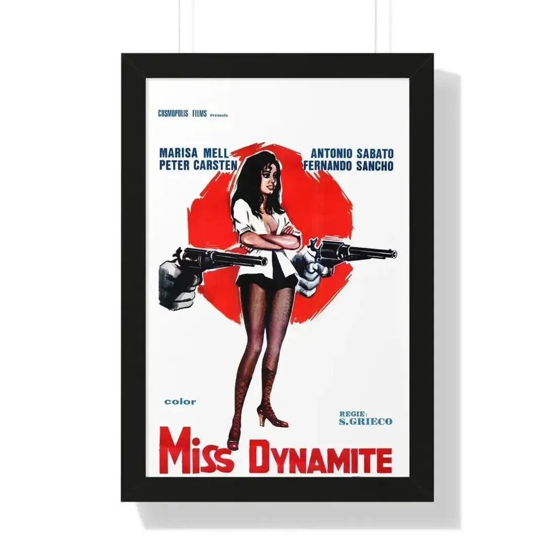 MISS DYNAMITE 1972 - Framed Movie Poster 16″ x 24″ Black - The Sticker Space