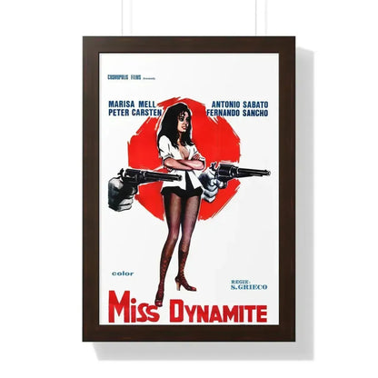 MISS DYNAMITE 1972 - Framed Movie Poster 16″ x 24″ Walnut - The Sticker Space