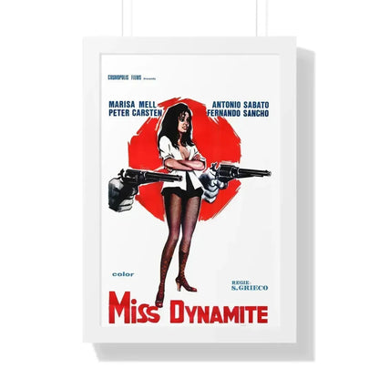 MISS DYNAMITE 1972 - Framed Movie Poster 16″ x 24″ White - The Sticker Space