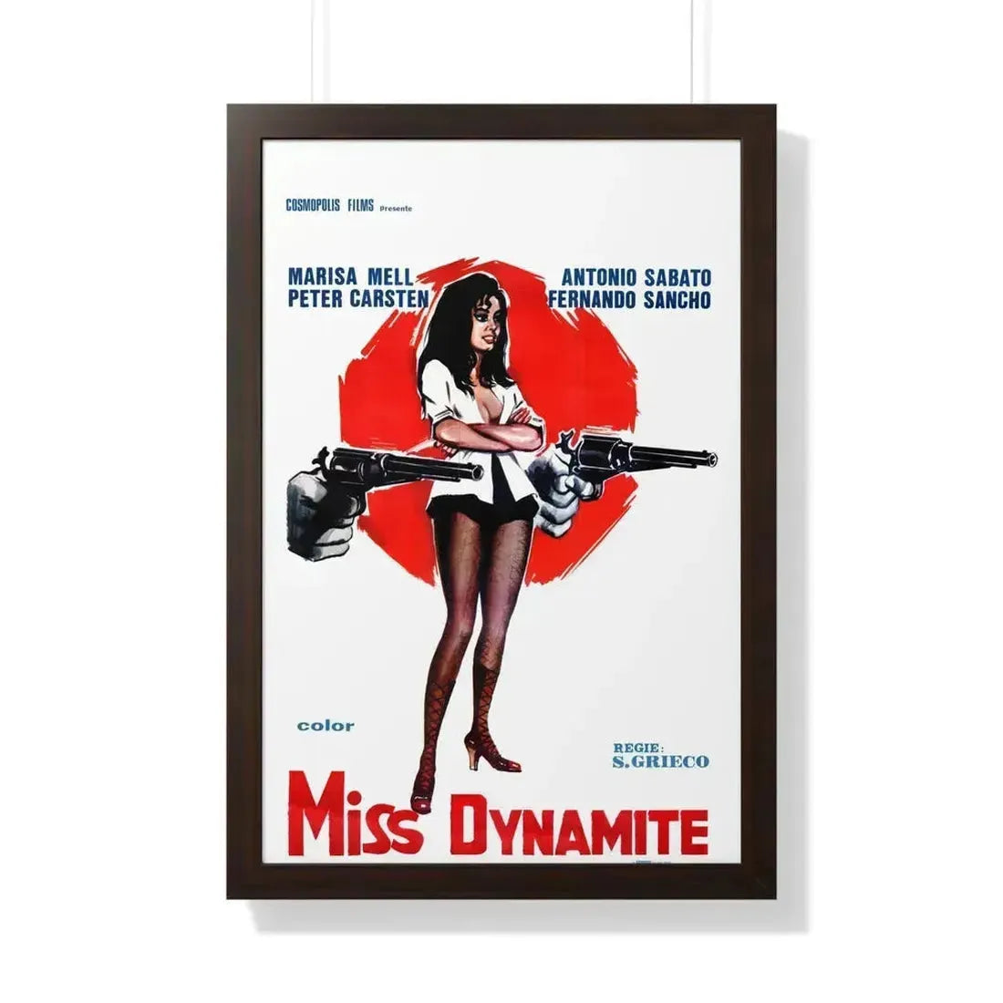 MISS DYNAMITE 1972 - Framed Movie Poster 20" x 30" Walnut - The Sticker Space
