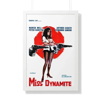 MISS DYNAMITE 1972 - Framed Movie Poster 20" x 30" White - The Sticker Space