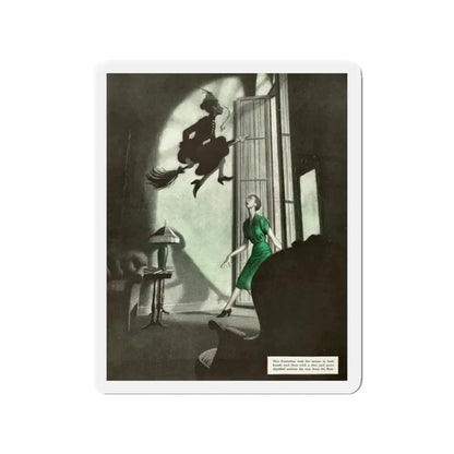 Miss Emmeline Takes Off by Walter Brooks, The Saturday Evening Post, September 8, 1945 (Magazine Illustration) Refrigerator Magnet 2 Inch - The Sticker Space