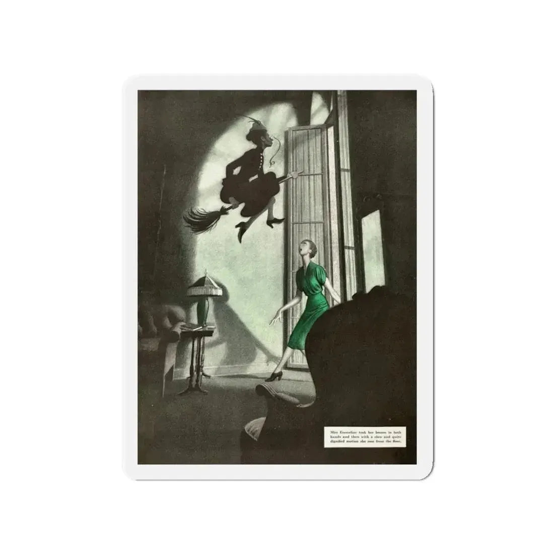 Miss Emmeline Takes Off by Walter Brooks, The Saturday Evening Post, September 8, 1945 (Magazine Illustration) Refrigerator Magnet 3 Inch - The Sticker Space