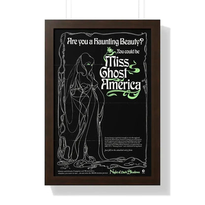 MISS GHOST AMERICA (NIGHT OF DARK SHADOWS) 1971 - Framed Movie Poster 16″ x 24″ Walnut - The Sticker Space