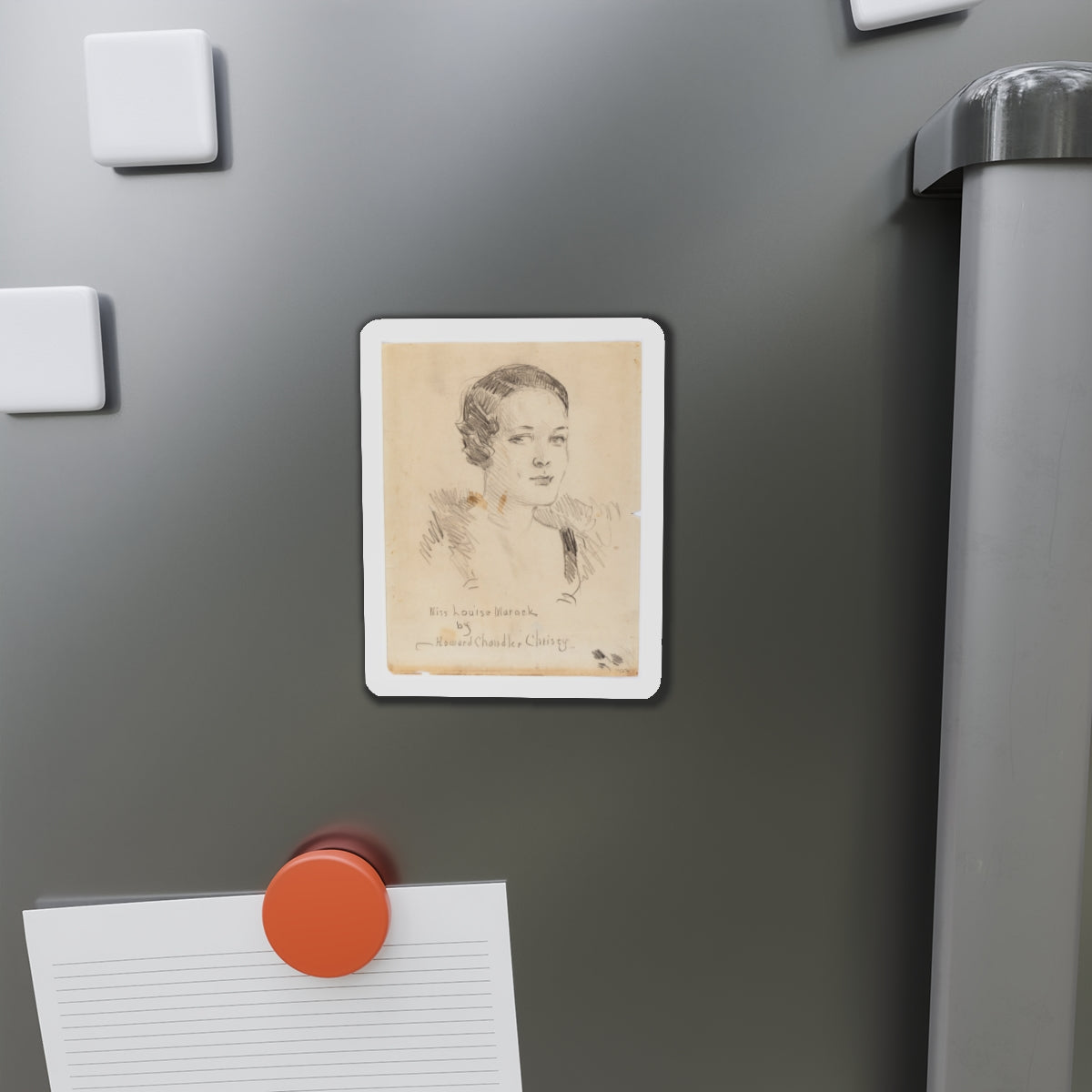 Miss Louise Marock, Preliminary Portrait Study (1932) (Magazine Illustration) Refrigerator Magnet-The Sticker Space