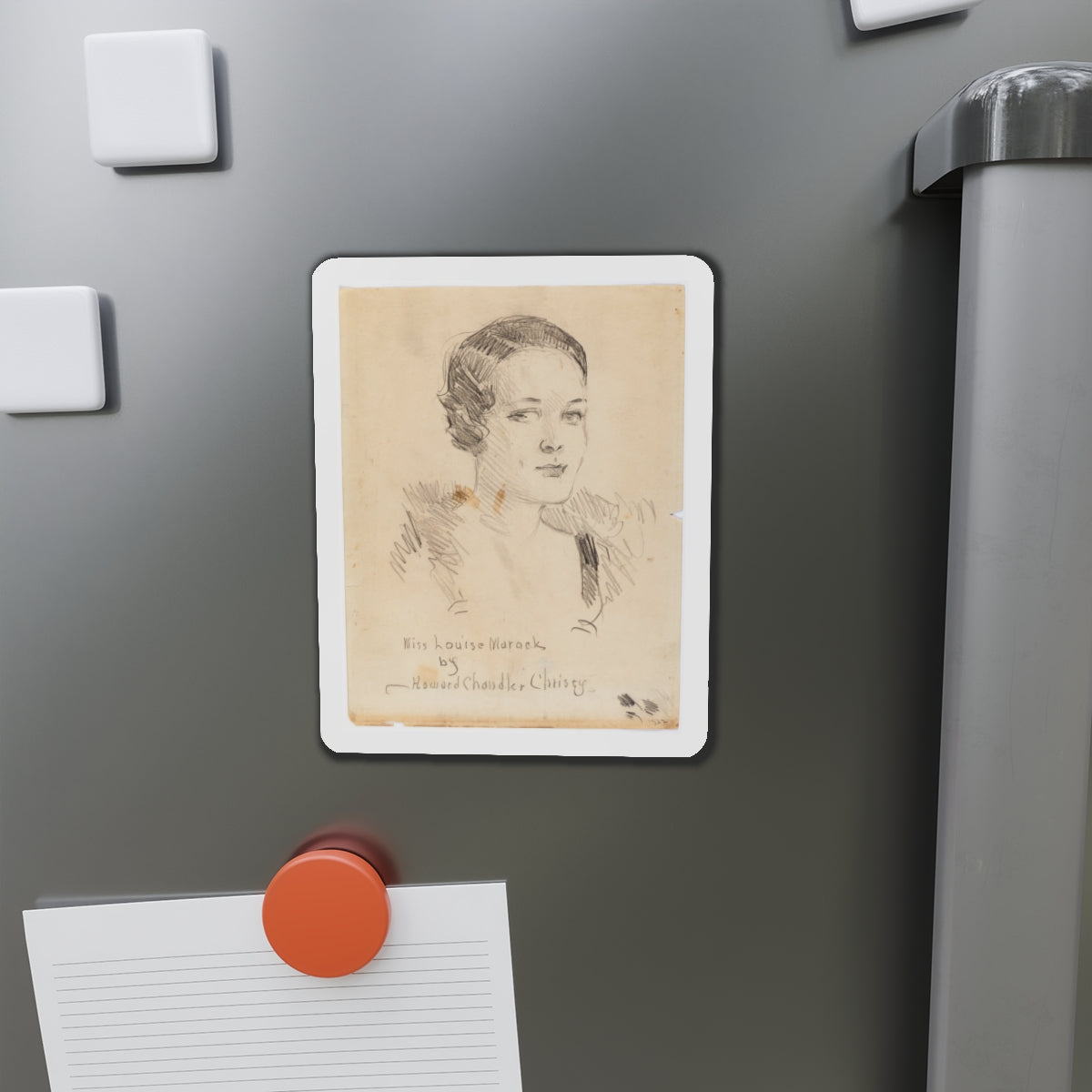 Miss Louise Marock, Preliminary Portrait Study (1932) (Magazine Illustration) Refrigerator Magnet-The Sticker Space