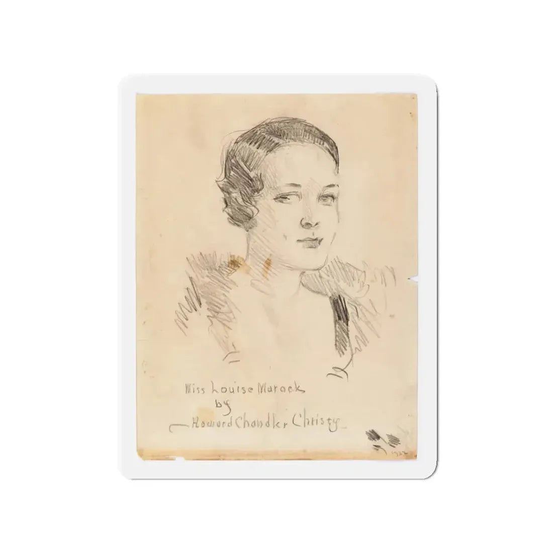 Miss Louise Marock, Preliminary Portrait Study (1932) (Magazine Illustration) Refrigerator Magnet 3 Inch - The Sticker Space