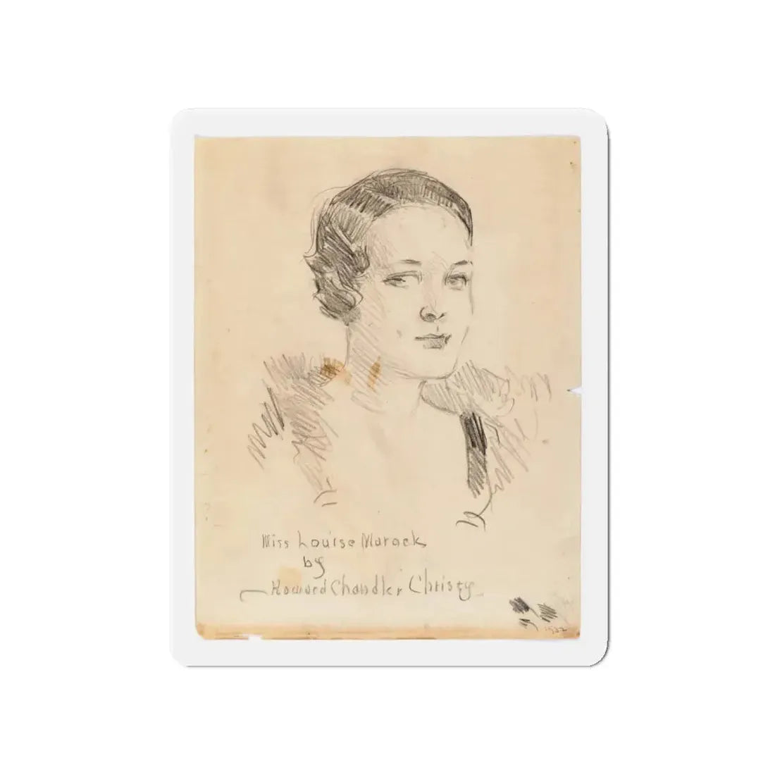 Miss Louise Marock, Preliminary Portrait Study (1932) (Magazine Illustration) Refrigerator Magnet 4 Inch - The Sticker Space