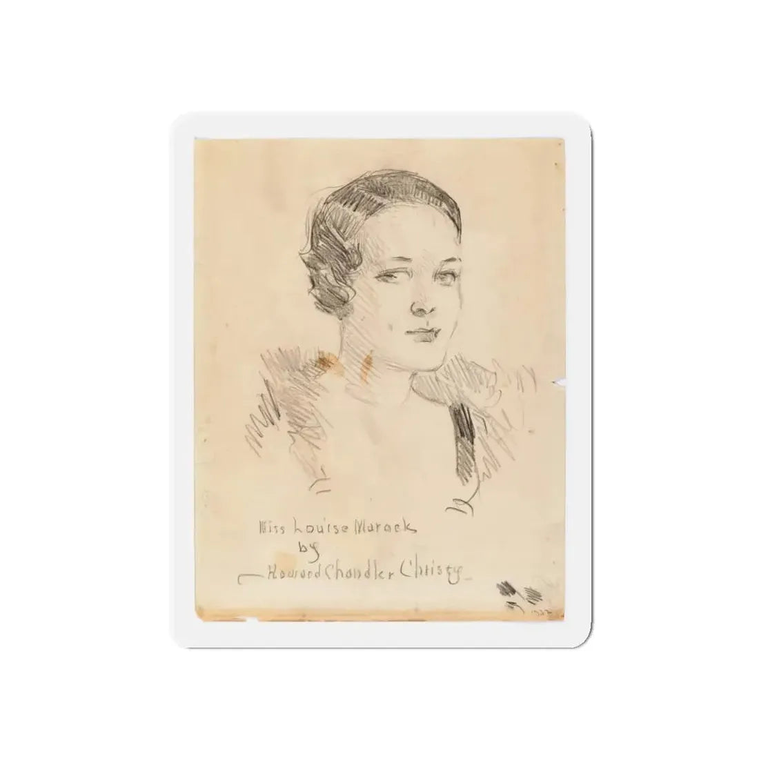 Miss Louise Marock, Preliminary Portrait Study (1932) (Magazine Illustration) Refrigerator Magnet 5 Inch - The Sticker Space