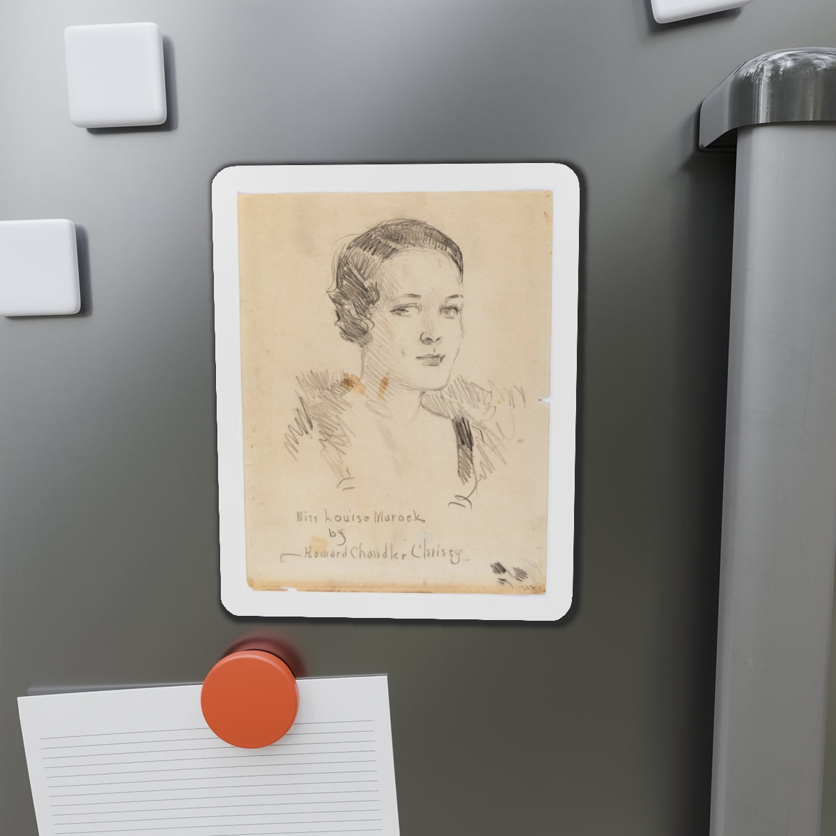 Miss Louise Marock, Preliminary Portrait Study (1932) (Magazine Illustration) Refrigerator Magnet-The Sticker Space