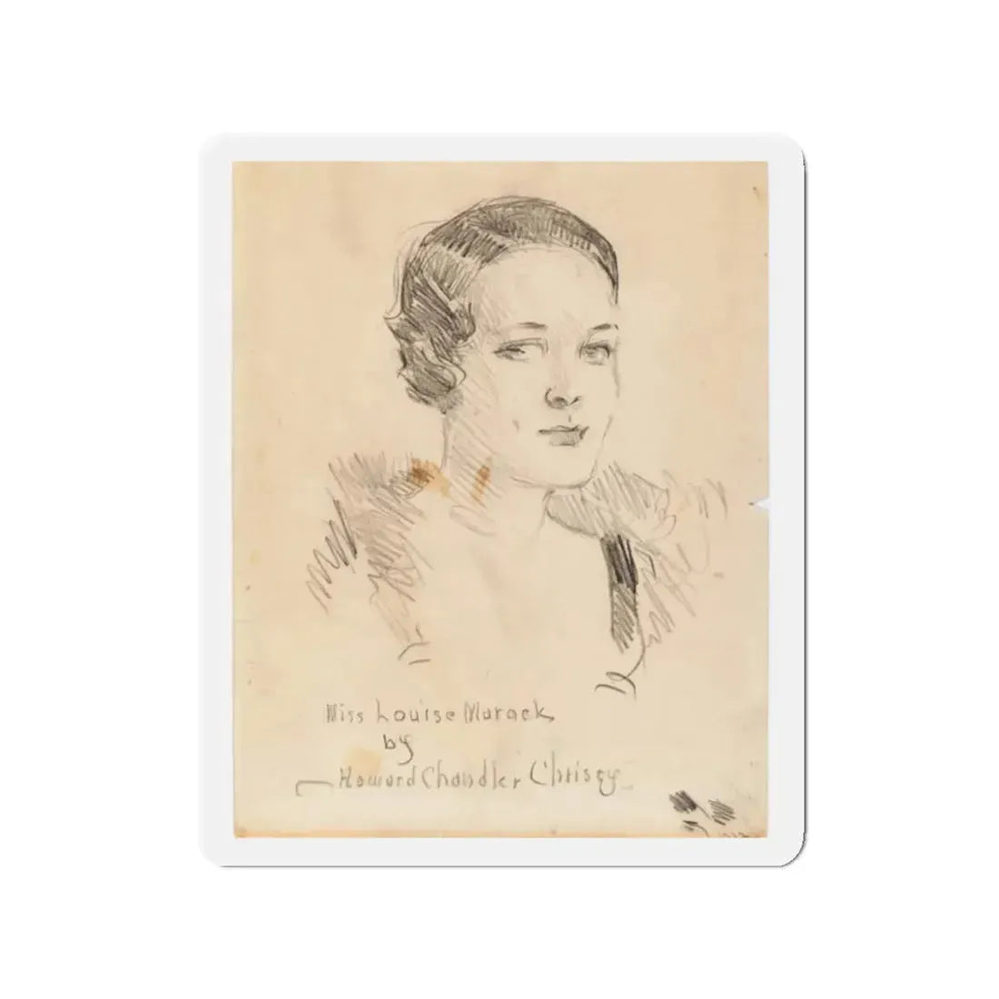 Miss Louise Marock, Preliminary Portrait Study (1932) (Magazine Illustration) Refrigerator Magnet - The Sticker Space