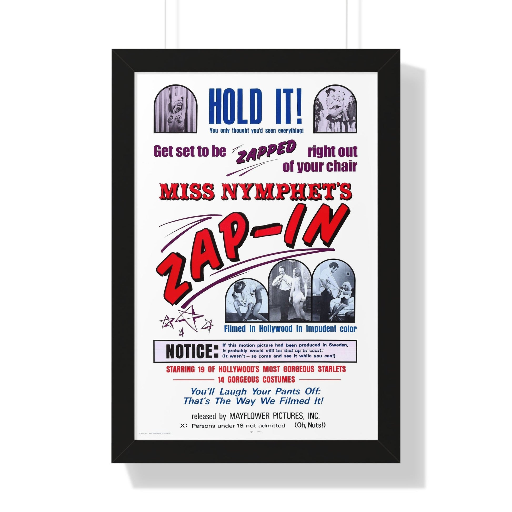 MISS NYMPHETS ZAP IN 1970 - Framed Movie Poster-16″ x 24″-The Sticker Space