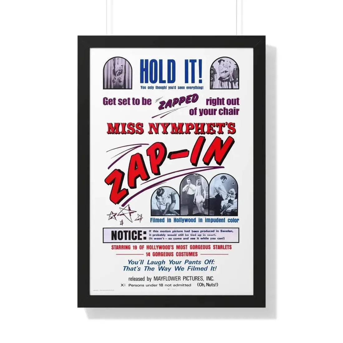 MISS NYMPHETS ZAP IN 1970 - Framed Movie Poster - The Sticker Space